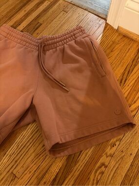 Adidas Rose Taupe Drawstring Sweat Shorts